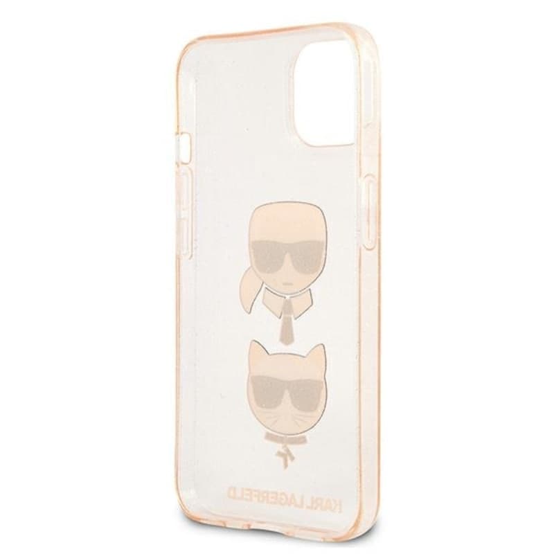 Karl Lagerfeld Glitter Karl & Choupette Head - Case for iPhone 13 mini (Gold) - 7