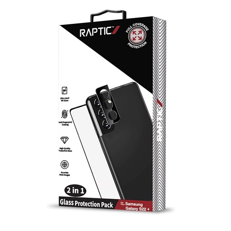 Raptic Glass 2 in 1 bunle Kit for Samsung Galaxy S22+ (Screen protector + Camera Lens protector) - 4
