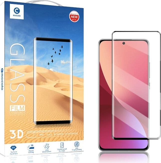 Mocolo 3D 9H Full Glue - Full screen protection glass for Xiaomi 12 Pro (Black) - 11