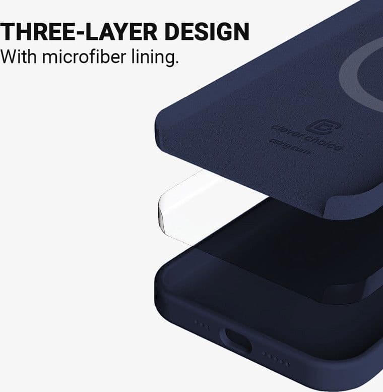 Crong Color Cover Magnetic - Custodia MagSafe per iPhone 13 Pro Max (Blu Navy) - 10