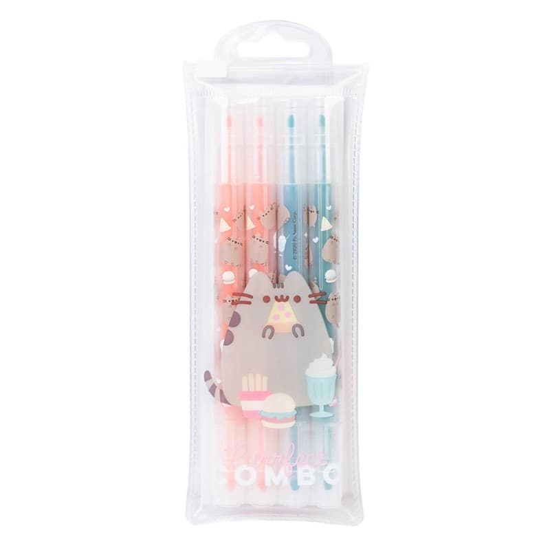 Pusheen - Collezione Foodie, pennarelli/penne bifacciali, set da 4 - 8
