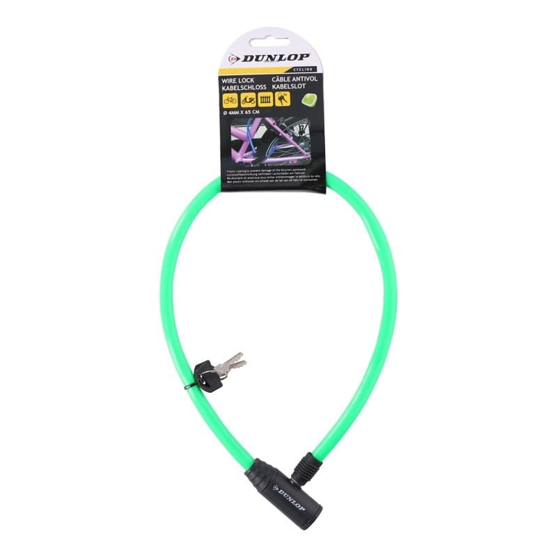 Dunlop - Cable, anti-theft bicycle lock (green) - 4