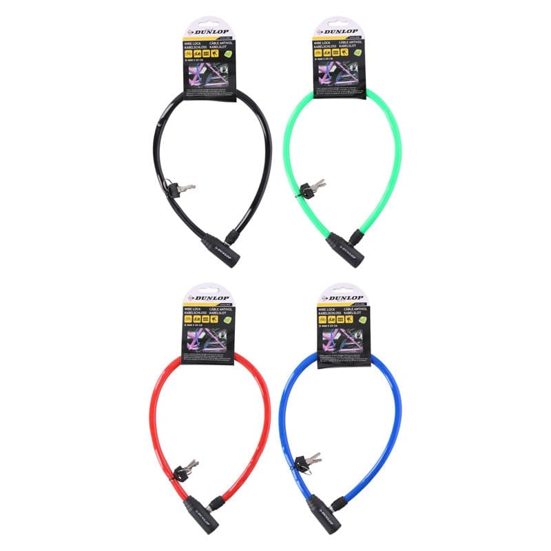 Dunlop - Cable, anti-theft bicycle lock (red) - 2