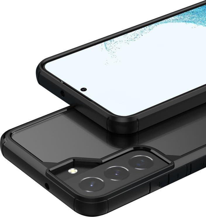 Crong Hybrid Clear Cover - Custodia per Samsung Galaxy S22+ (nero) - 4