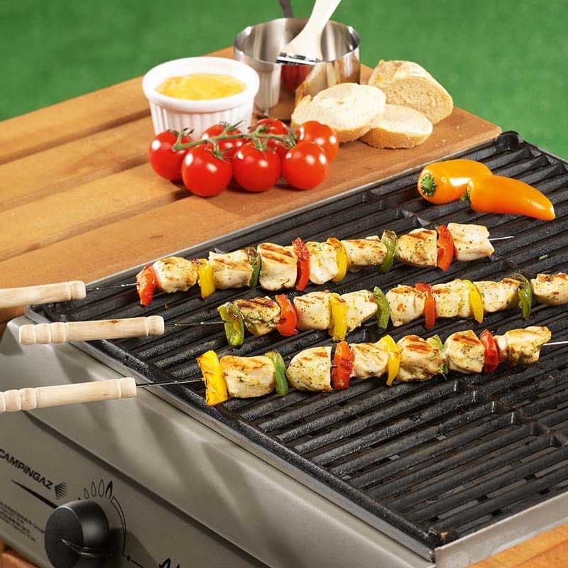BBQ - skewers for skewers with a wooden handle, long 38 cm (4 pieces) - 3