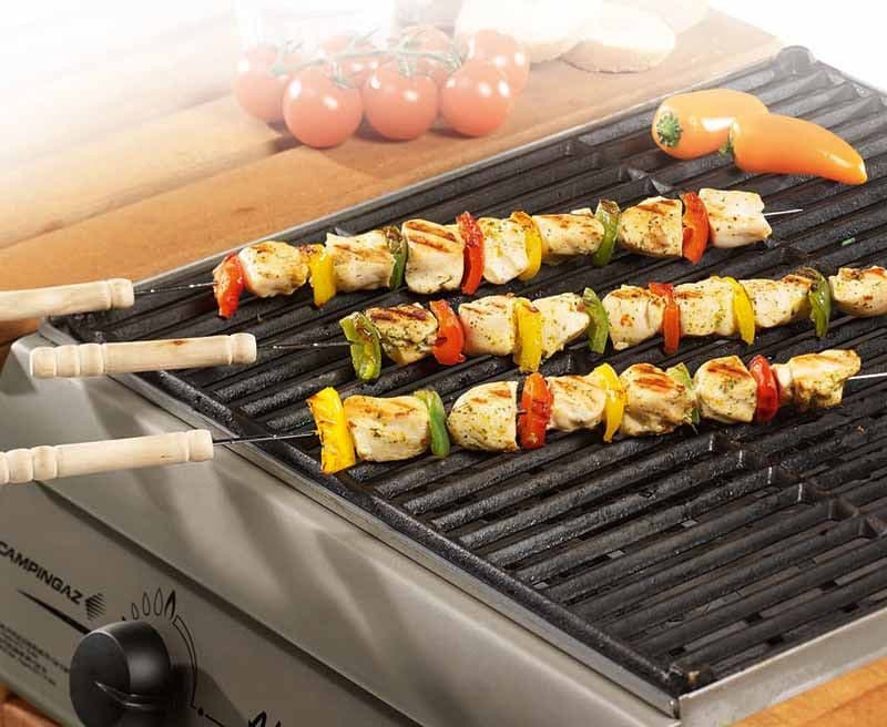 BBQ - skewers for skewers with a wooden handle, long 38 cm (4 pieces) - 4
