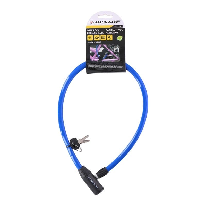 Dunlop - Cable, anti-theft bicycle lock (blue) - 4