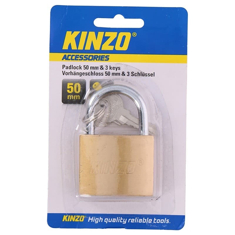 Kinzo - 50 mm brass padlock with three keys - 4