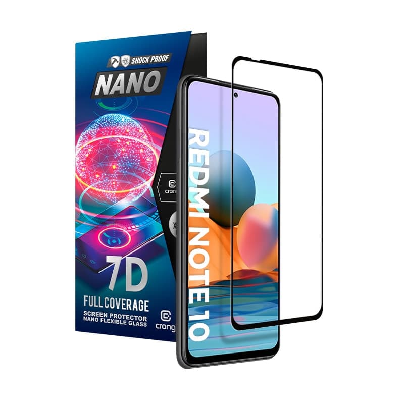Crong 7D Nano Flexible Glass - Vetro ibrido 9H infrangibile per l'intero schermo dello Xiaomi Redmi Note 10 5G - 2