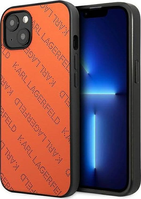 Karl Lagerfeld Perforated Allover - Cover for iPhone 13 mini (Orange)