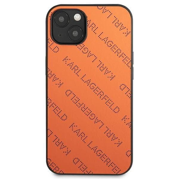 Karl Lagerfeld Perforated Allover - Cover for iPhone 13 mini (Orange) - 11