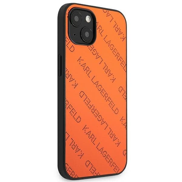 Karl Lagerfeld Perforated Allover - Cover for iPhone 13 mini (Orange) - 4