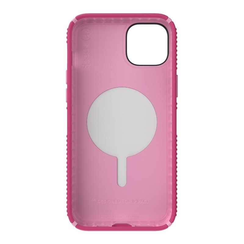 Speck Presidio2 Grip MagSafe - Custodia antiscivolo per iPhone 14 Plus (Digitalpink / Blossompink / Bianco) - 13
