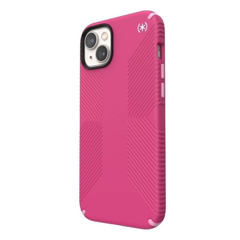 Speck Presidio2 Grip MagSafe - Custodia antiscivolo per iPhone 14 Plus (Digitalpink / Blossompink / Bianco) - 14