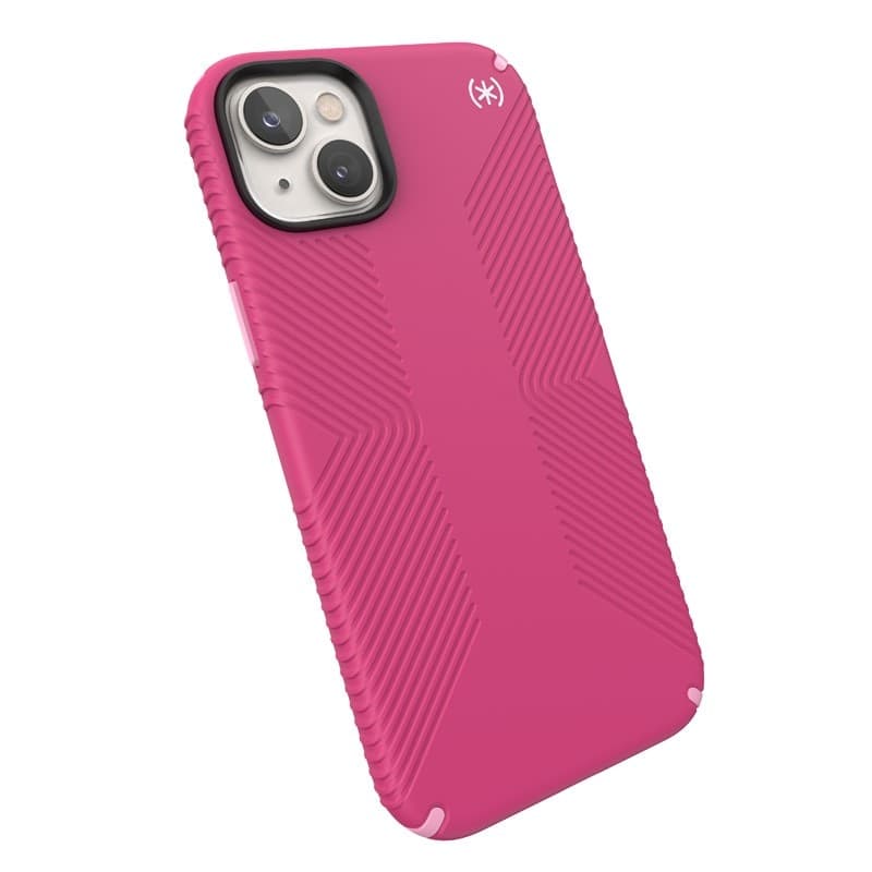 Speck Presidio2 Grip MagSafe - Custodia antiscivolo per iPhone 14 Plus (Digitalpink / Blossompink / Bianco) - 19