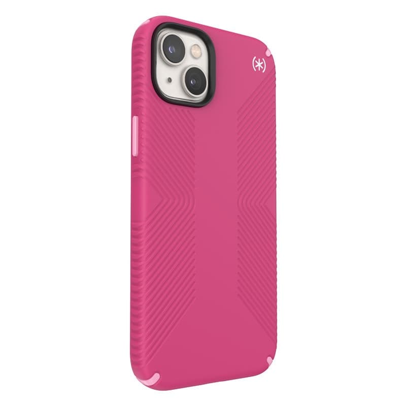 Speck Presidio2 Grip MagSafe - Custodia antiscivolo per iPhone 14 Plus (Digitalpink / Blossompink / Bianco) - 5