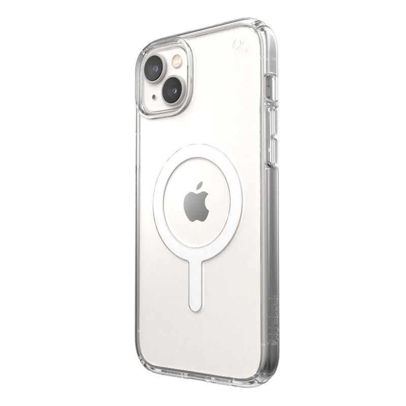 Speck Presidio Perfect-Clear + MagSafe - Custodia per iPhone 15 Plus / iPhone 14 Plus (trasparente) - 13