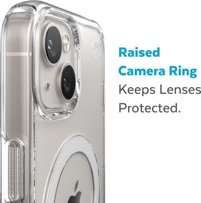Speck Presidio Perfect-Clear + MagSafe - Custodia per iPhone 15 Plus / iPhone 14 Plus (trasparente) - 8