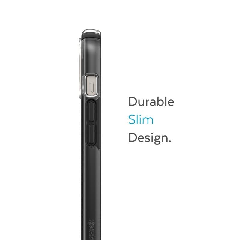 Speck Presidio Perfect-Clear con Impact Geometry - Custodia per iPhone 15 Plus / 14 Plus con rivestimento MICROBAN (trasparente - 20