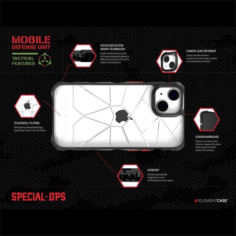 Element Case Special Ops X5 - Case for iPhone 14 Plus (Mil-Spec Drop Protection) (Smoke/Black) - 20