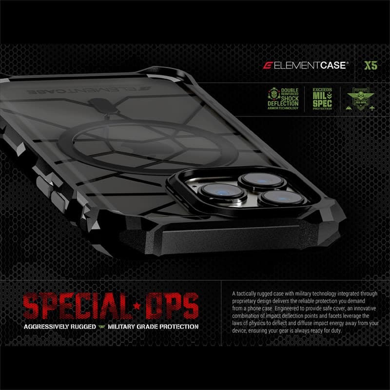 Element Case Special Ops X5 - Case for iPhone 14 Plus (Mil-Spec Drop Protection) (Smoke/Black) - 7