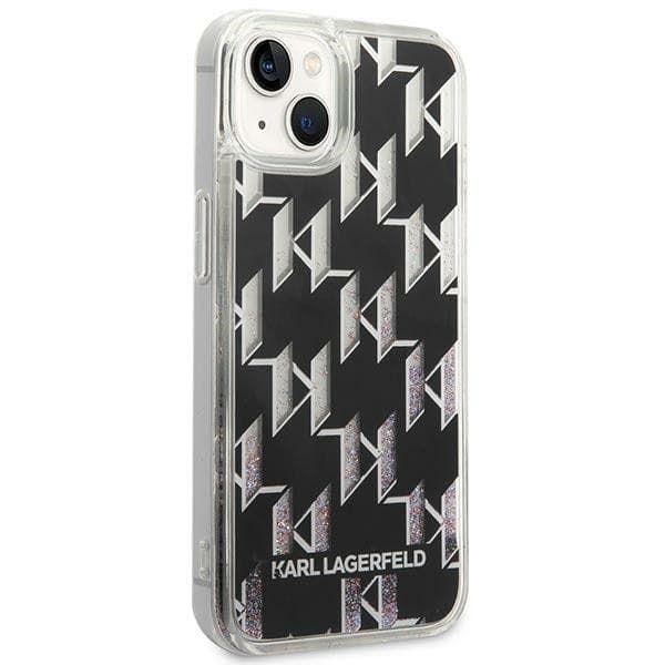 Karl Lagerfeld Monogram Liquid Glitter - Case for iPhone 14 Plus (Black) - 12