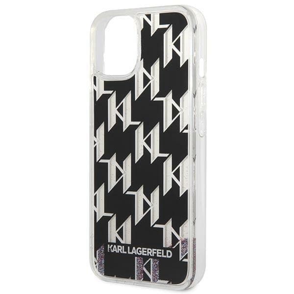 Karl Lagerfeld Monogram Liquid Glitter - Case for iPhone 14 Plus (Black) - 14