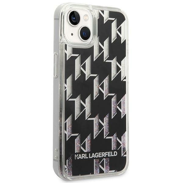 Karl Lagerfeld Monogram Liquid Glitter - Case for iPhone 14 Plus (Black) - 4