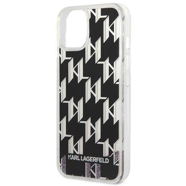 Karl Lagerfeld Monogram Liquid Glitter - Case for iPhone 14 Plus (Black) - 6
