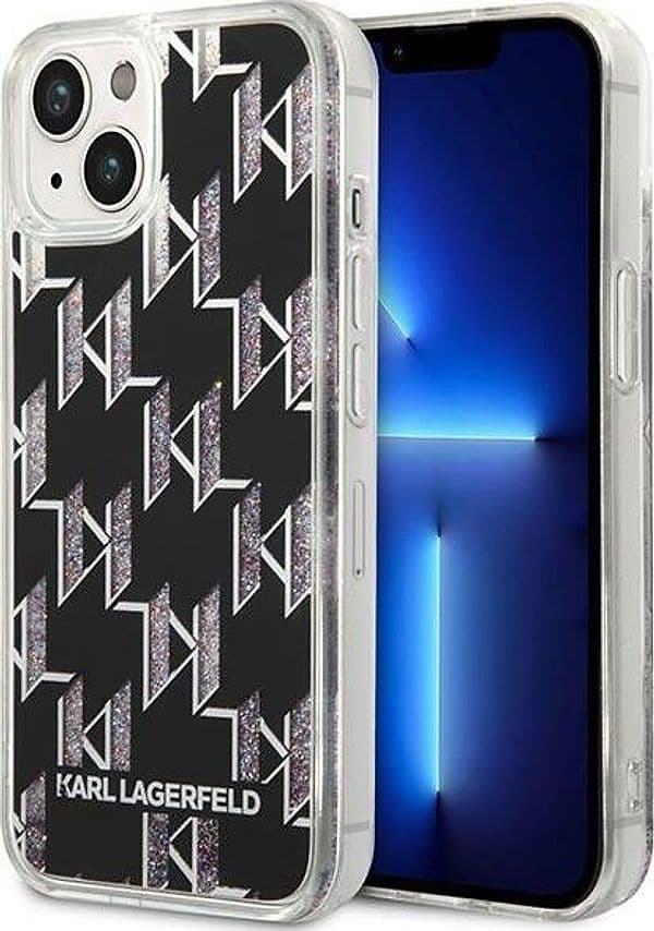 Karl Lagerfeld Monogram Liquid Glitter - Case for iPhone 14 Plus (Black) - 9