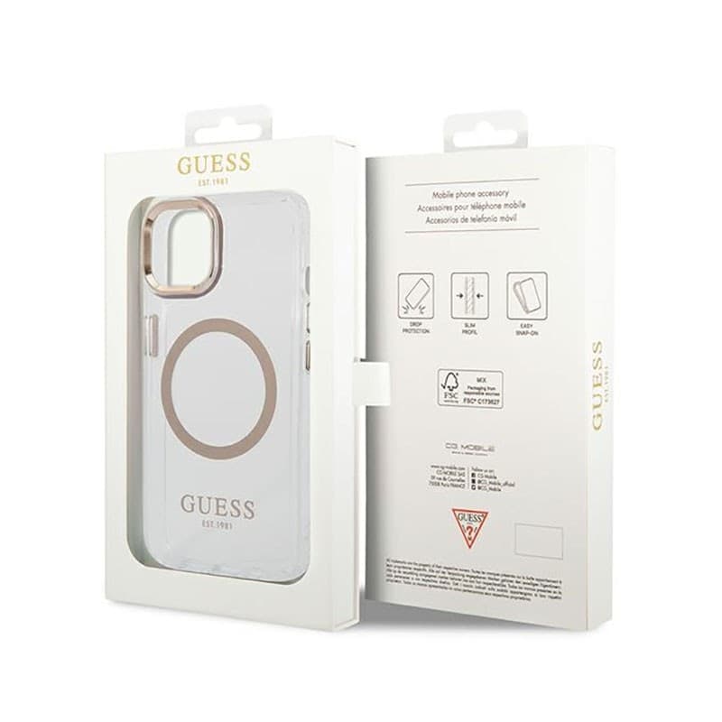 Guess Metal Outline MagSafe - Case for iPhone 14 Plus (Clear) - 16