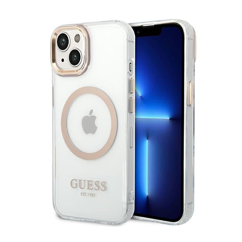 Guess Metal Outline MagSafe - Case for iPhone 14 Plus (Clear) - 9
