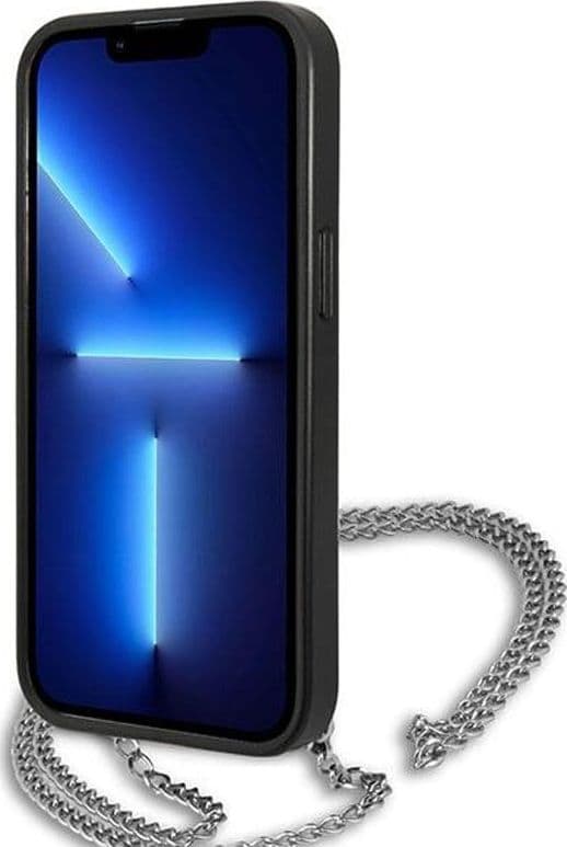 Karl Lagerfeld Leather Textured and Chain - Case for iPhone 13 mini (Black) - 13