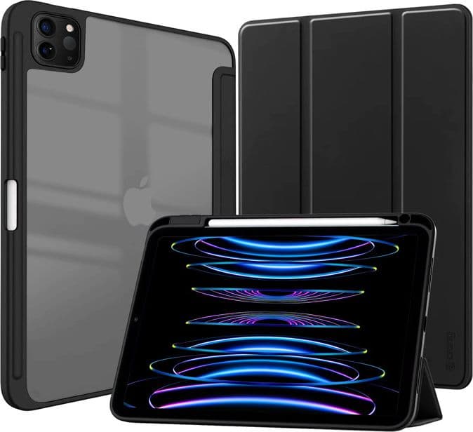 Crong PrimeFolio – Custodia per iPad Air 11" (2026-2024) / iPad Air 10.9" (5a-4a generazione) / iPad Pro 11" (2022-2021) (Nero/T - 2