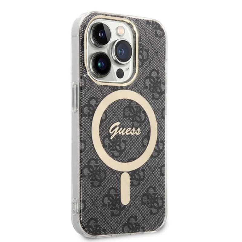 Guess Bundle Pack MagSafe 4G - Set of case for iPhone 14 Pro + MagSafe charger (Black/Gold) - 15