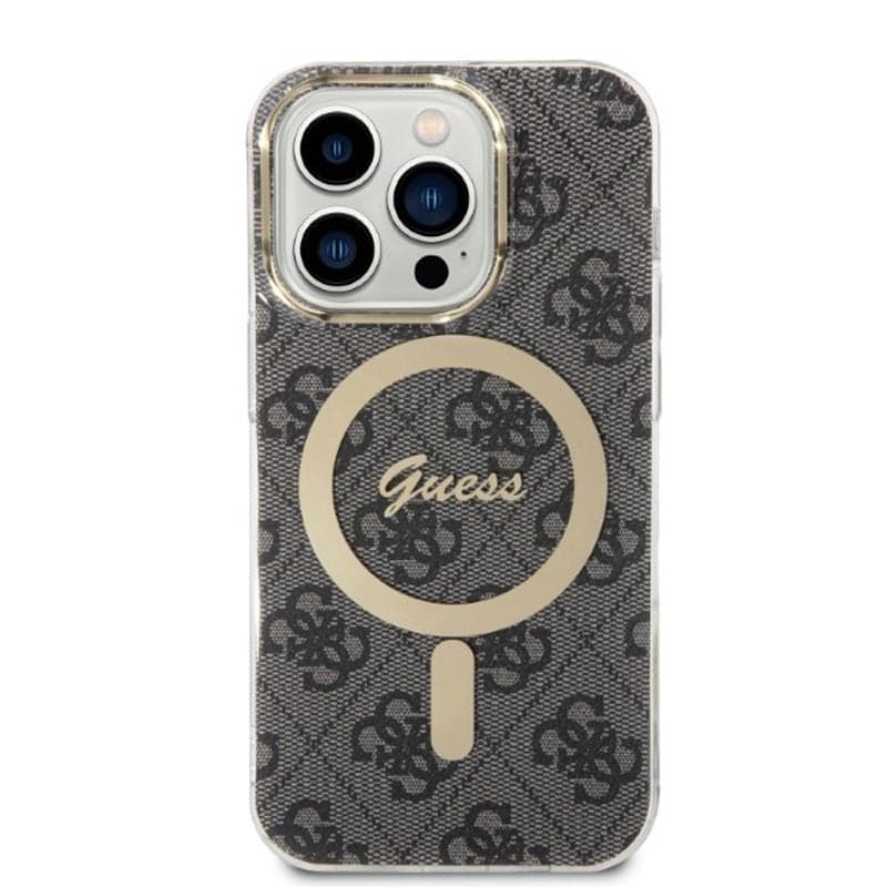 Guess Bundle Pack MagSafe 4G - Set of case for iPhone 14 Pro + MagSafe charger (Black/Gold) - 4