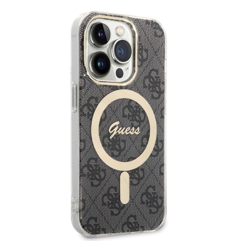 Guess Bundle Pack MagSafe 4G - Set of case for iPhone 14 Pro + MagSafe charger (Black/Gold) - 5