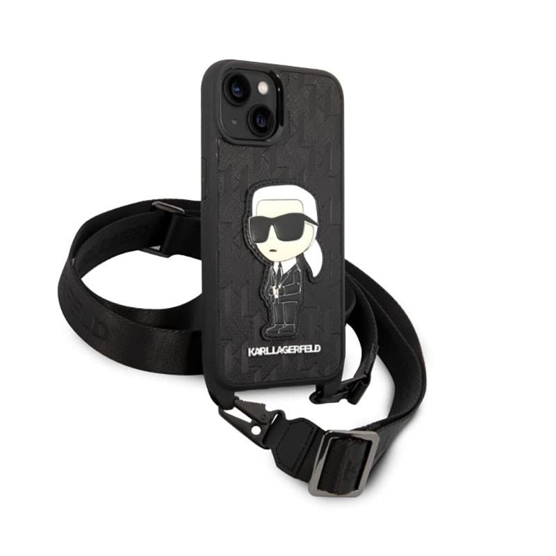 Karl Lagerfeld NFT Monogram Ikonik Patch - Case for iPhone 14 (Black) - 3
