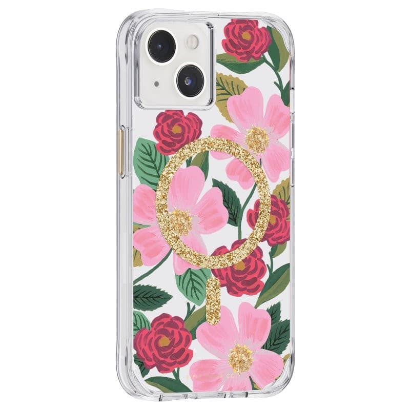 Rifle Paper Clear MagSafe - Case decorated in gold for iPhone 14 / iPhone 13 (Rose Garden) - 10