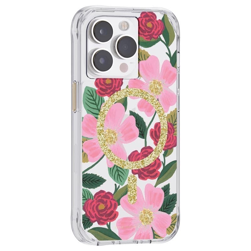 Rifle Paper Clear MagSafe - Case decorated in gold for iPhone 14 Pro (Rose Garden) - 10