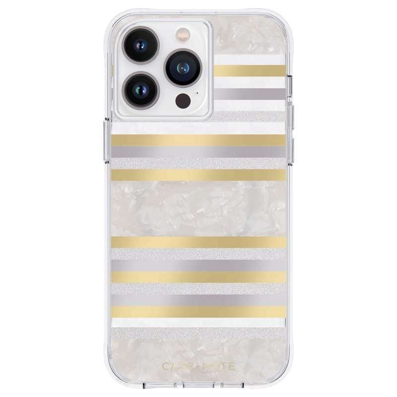 Case-Mate Pearl Stripes MagSafe - Case decorated with mother-of-pearl for iPhone 14 Pro Max (Pearl Stripes) - 7