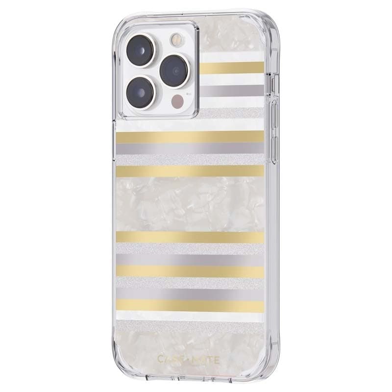 Case-Mate Pearl Stripes MagSafe - Case decorated with mother-of-pearl for iPhone 14 Pro Max (Pearl Stripes) - 9