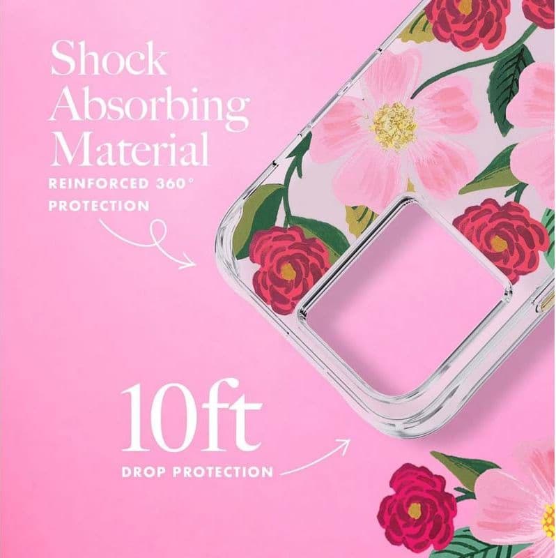 Rifle Paper Clear - Case decorated in gold for iPhone 14 Pro Max (Rose Garden) - 13