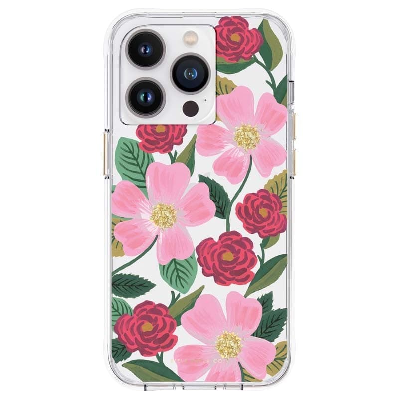 Rifle Paper Clear - Case decorated in gold for iPhone 14 Pro Max (Rose Garden) - 9