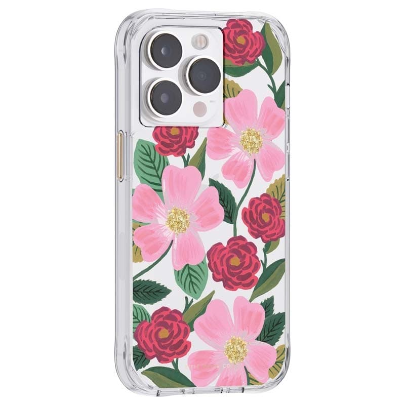 Rifle Paper Clear - Case decorated in gold for iPhone 14 Pro Max (Rose Garden) - 10