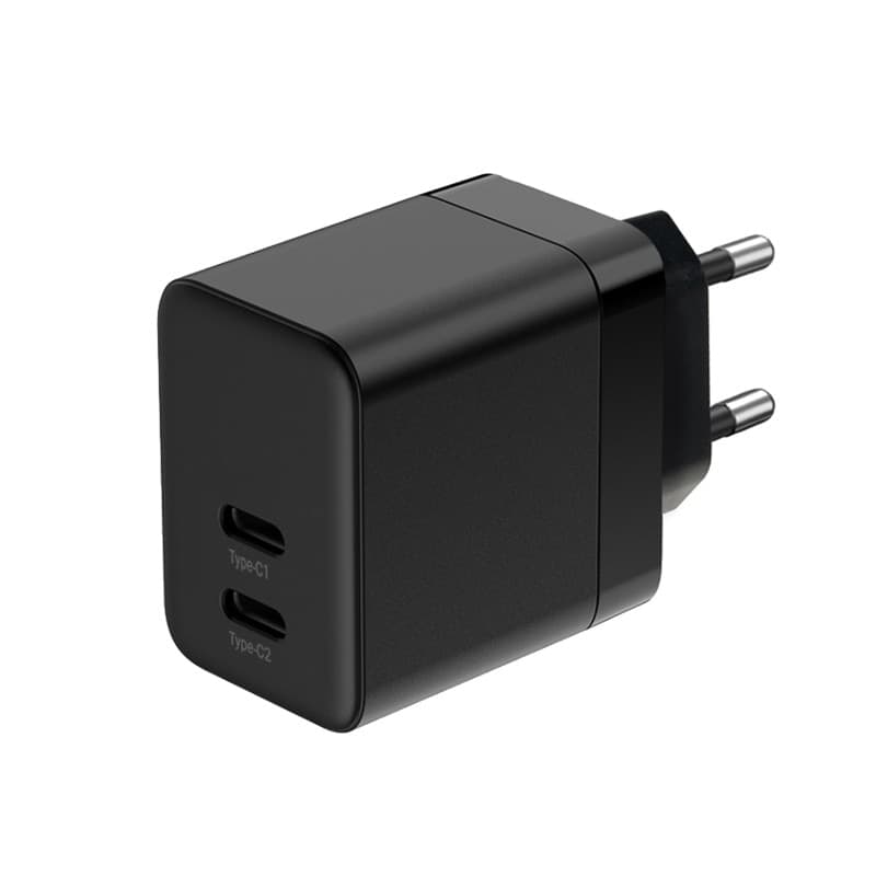 Crong Ultra Compact GaN - Caricabatterie da parete 2x USB-C 35W PD 3.0 con PPS (nero) - 11