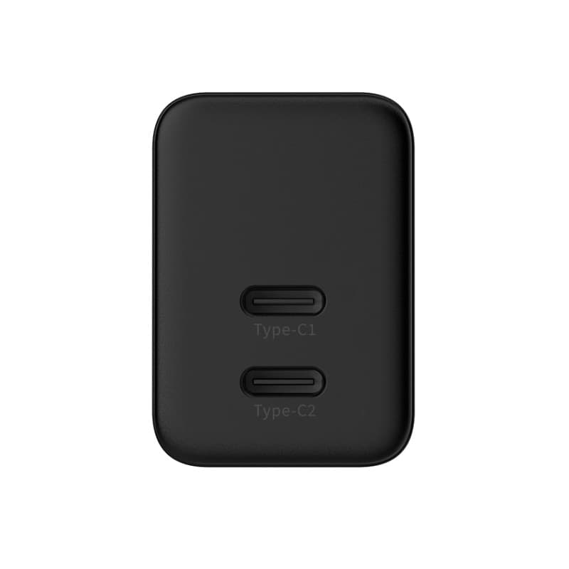 Crong Ultra Compact GaN - Caricabatterie da parete 2x USB-C 35W PD 3.0 con PPS (nero) - 3