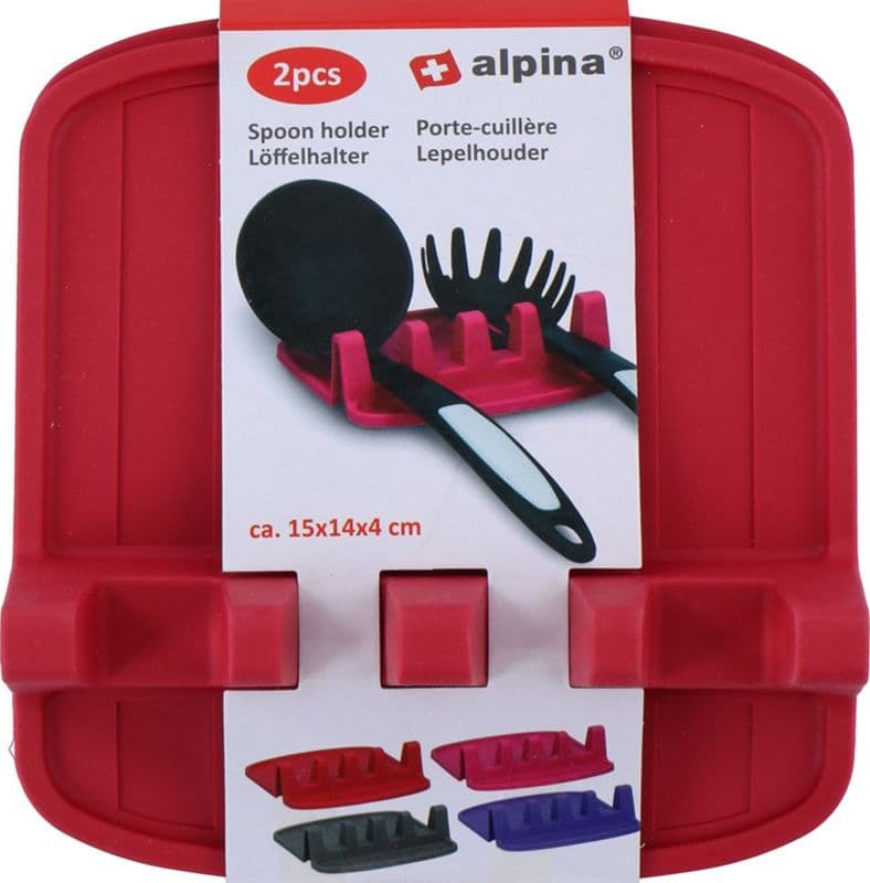 Alpina - Spoon holder / kitchen utensil holder 2 psc (red) - 3