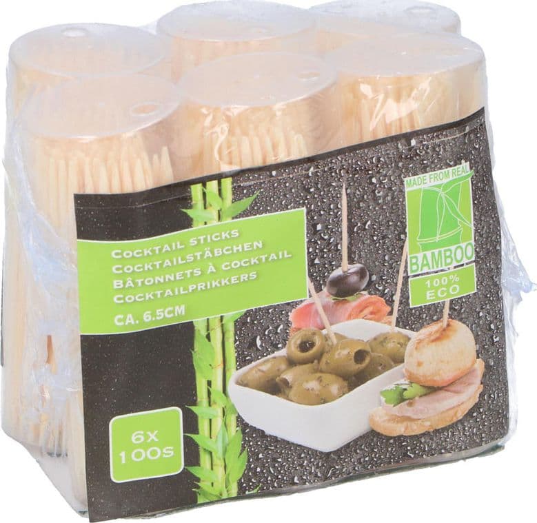 Toothpicks 6x100 pcs. natural bamboo - 2