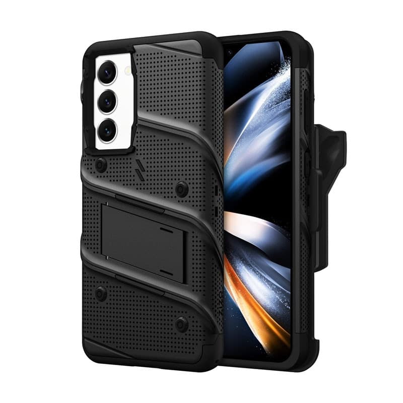 ZIZO BOLT Series - Armoured case for Samsung Galaxy S23+ with 9H glass for screen + holder with stand (Black) - 2